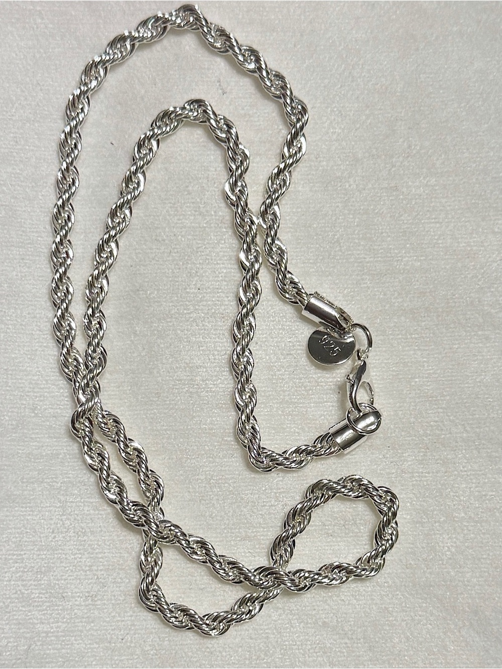 Silver Rope Chain Necklace
